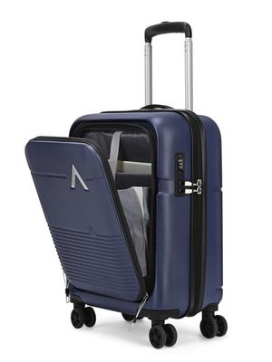 ARISTOCRAT Small Cabin Suitcase (55 cm) 8 Wheels - Orbit Hard Side Laptop Compartment Trolley Bag With Combination Lock - Blue